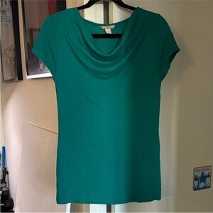 Banana Republic Teal Cowl Neck Short Sleeve Top